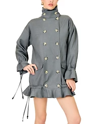 Line & Dot Women's Wilfred Funnel Neck Coat