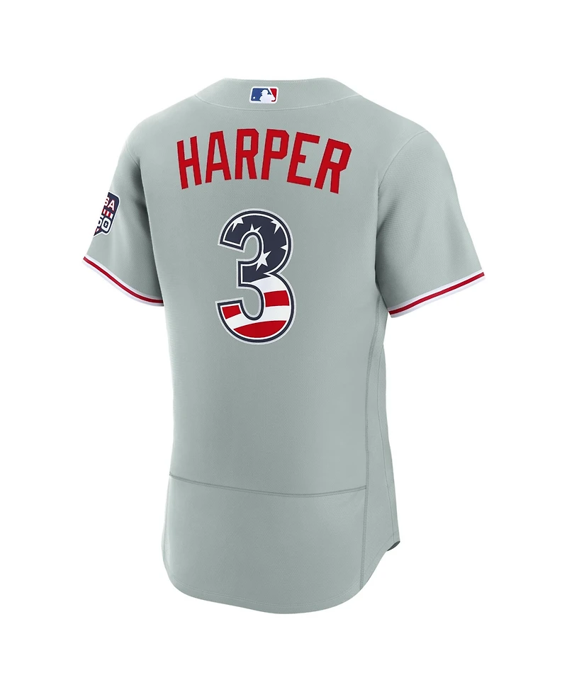 Nike Men's Bryce Harper Gray Philadelphia Phillies Usa 250 Fourth of July Authentic Jersey