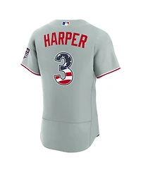 Nike Men's Bryce Harper Gray Philadelphia Phillies Usa 250 Fourth of July Authentic Jersey