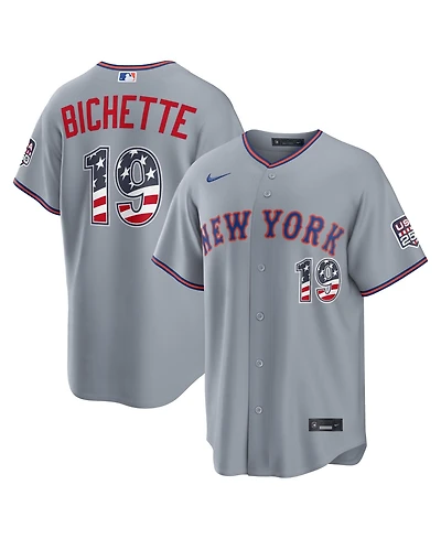 Nike Men's Bo Bichette Gray New York Mets Usa 250 Fourth of July Stadium Jersey