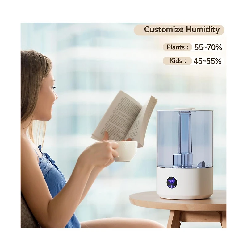 Topteng 2.1 Gal Humidifier with Remote, Uv-c Sterilization, 44H Runtime & 20dB Sleep Mode