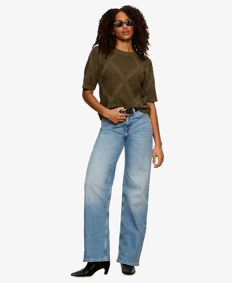 Sanctuary Women's Short-Sleeve Cotton Sweater T-Shirt