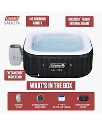 Coleman Atlantis AirJet Square Inflatable Hot Tub with EnergySense Cover, Blue
