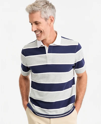 Club Room Men's Stripe Short-Sleeve Rugby Shirt, Macy's Exclusive