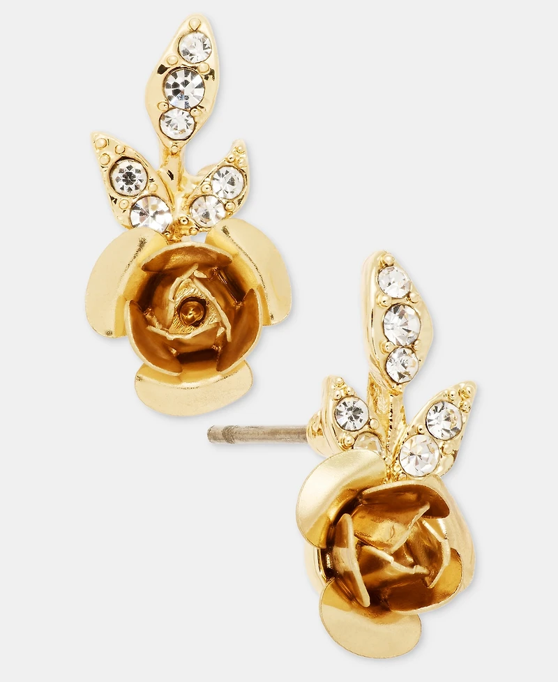lonna & lilly Pave Flower Stud Earrings
