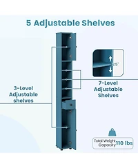Costway Slim Bathroom Tall Cabinet with 2 Doors