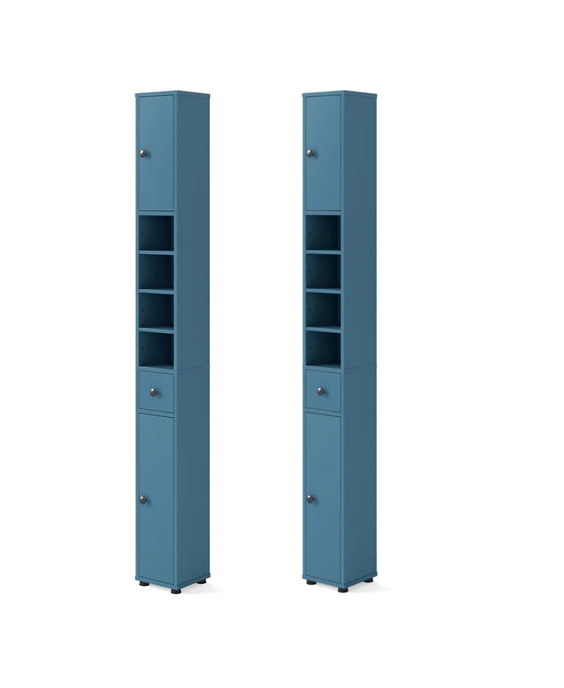 Costway Slim Bathroom Tall Cabinet with 2 Doors