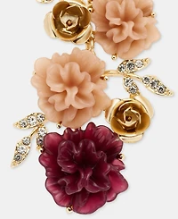 lonna & lilly Pave Flower Cluster Linear Drop Earrings