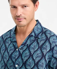 Club Room Men's Linen Leaf-Print Short-Sleeve Shirt, Macy's Exclusive