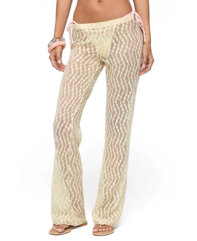 Edikted Women's Liliette Sheer Textured Pants