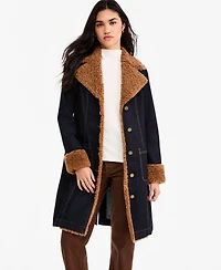 Liverpool Los Angeles Women's Sherpa-Trim Notch-Collar Jacket