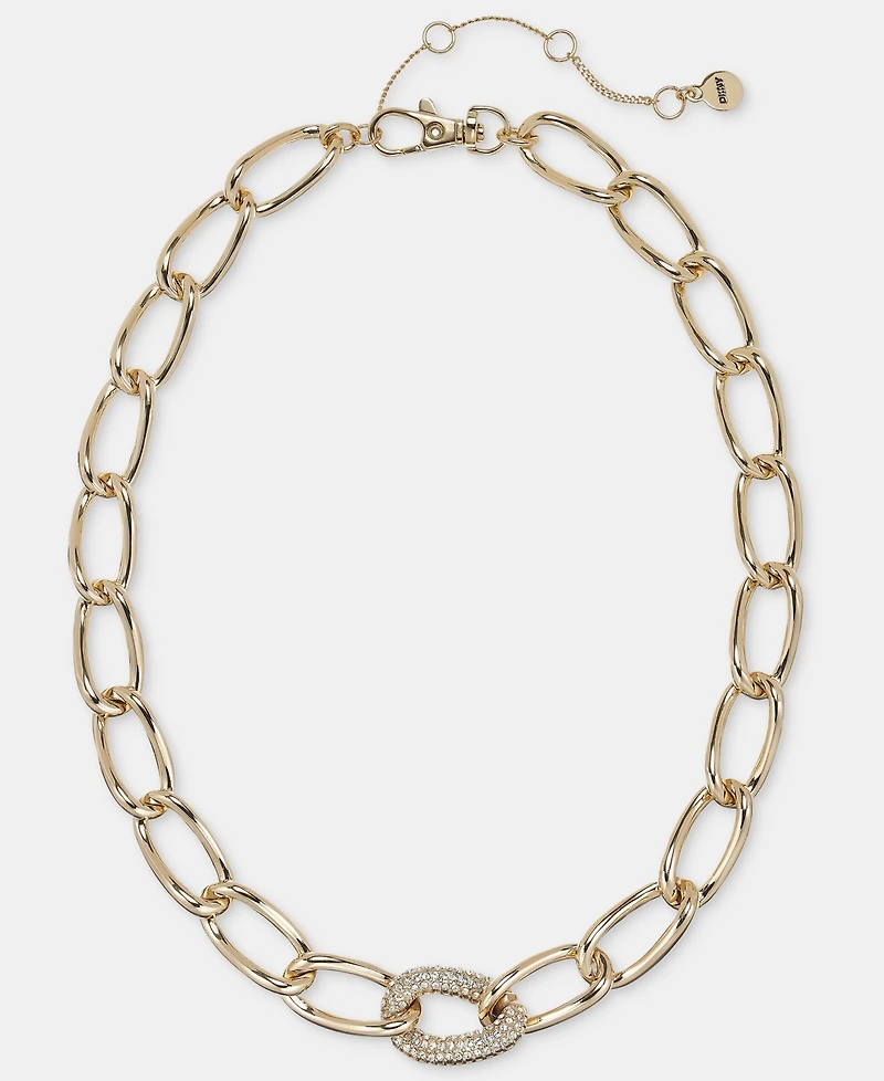 Dkny Pave Large Link Collar Necklace, 16" + 3" extender