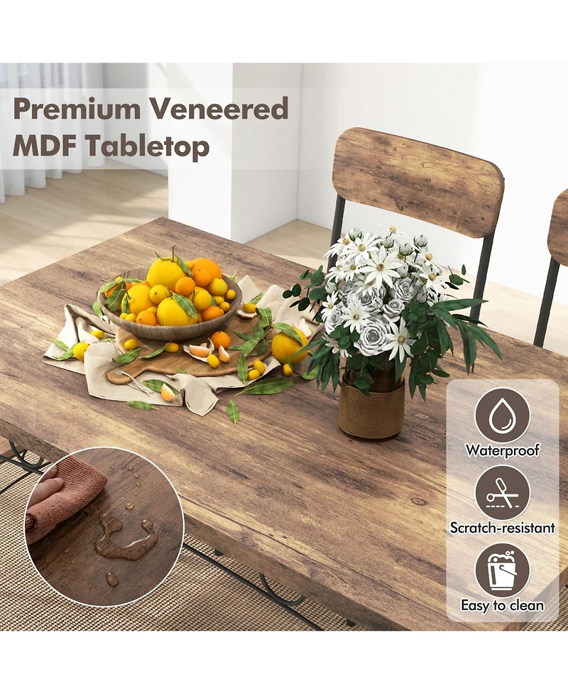 Sugift 5-Piece Industrial Dining Table Set for 4 for Small Place Apartment