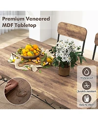 Sugift 5-Piece Industrial Dining Table Set for 4 for Small Place Apartment