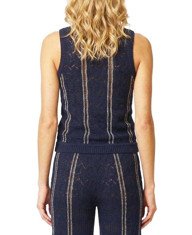 Central Park West Women's Amber Squiggle Stitch Tank