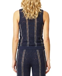 Central Park West Women's Amber Squiggle Stitch Tank