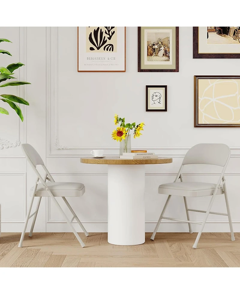 homfan Set of Folding Chairs with Padded Seat