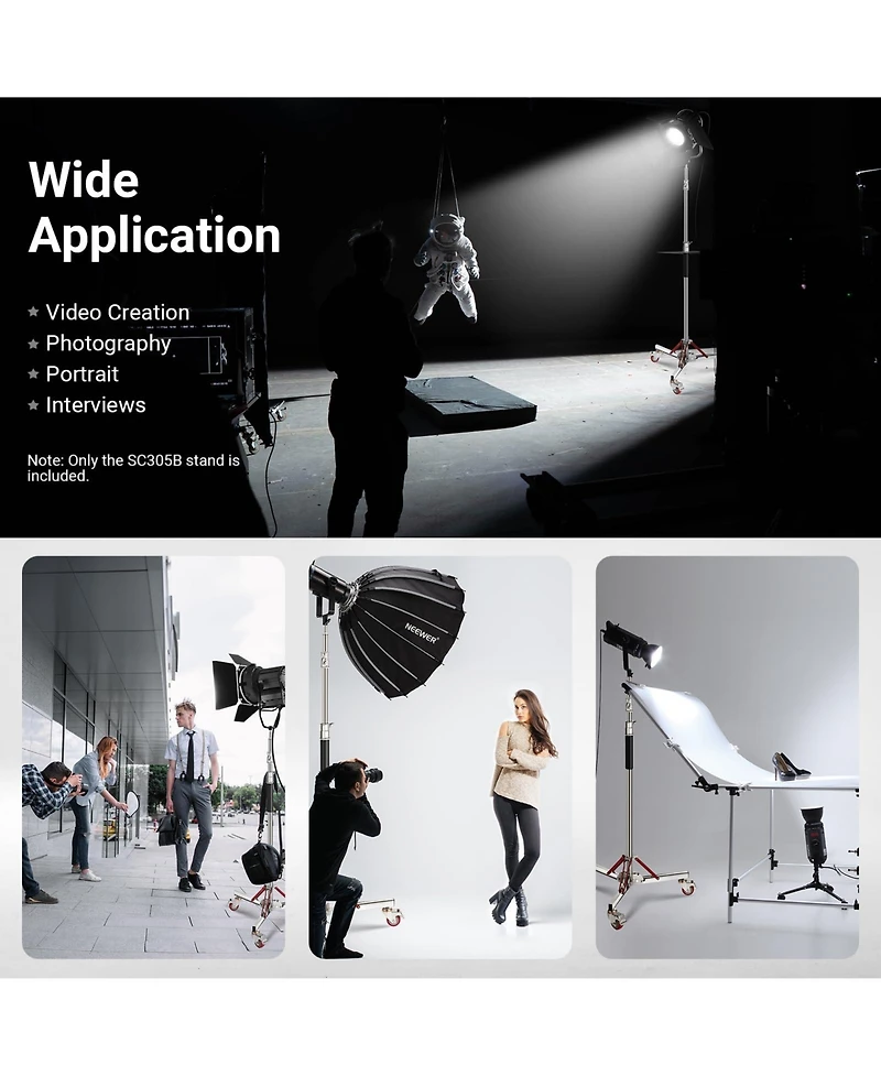 Neewer SC305B Ring Light with 10ft, 66lb