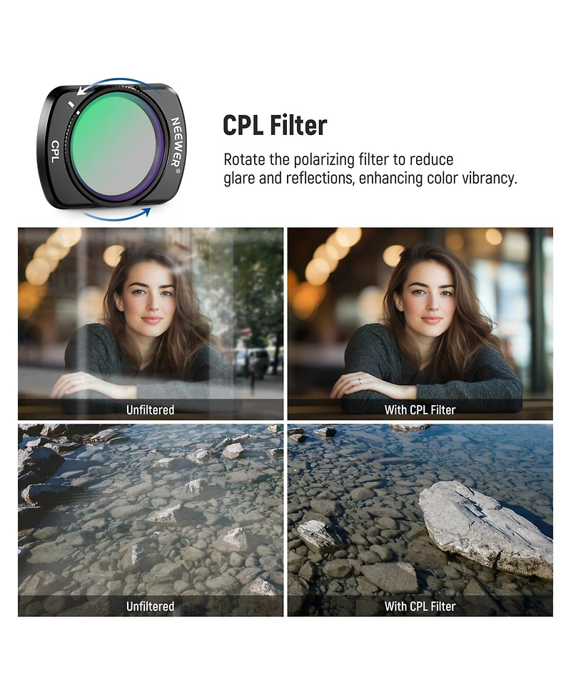 Neewer Fl-B29 Camera Lens Accessory with Cpl, 0.75x for Dji Osmo Pocket 3
