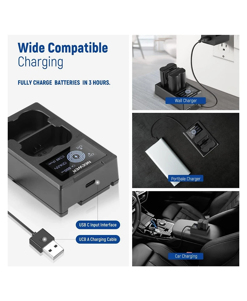 Neewer Np-W235 Camera Battery and Charging Accessory with 2400mAh for Fujifilm X-T5 X-T4 Gfx 100S X-H2S X-S20 Gfx