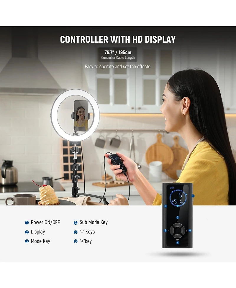 Neewer RH10B Ring Light with 20W, Bi Color for select iPhone models