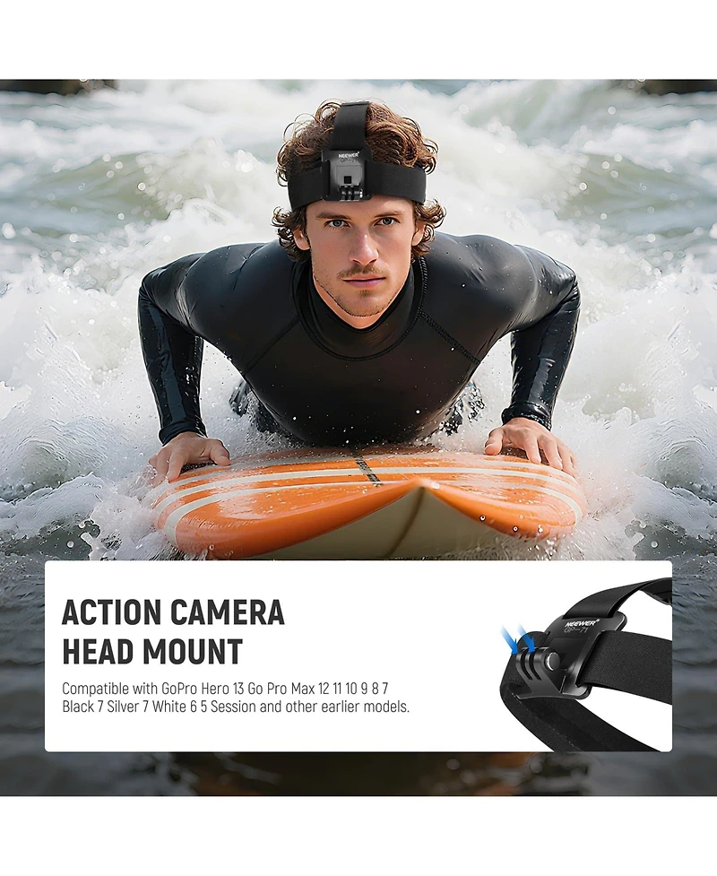 Neewer Gp-71 Camera Mounting Accessory for select GoPro, Dji and Insta360 action cameras