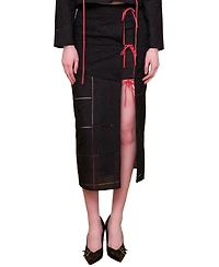 Pcfg Women's The Broderie Anglaise Edit Embroidered Slit Maxi Skirt