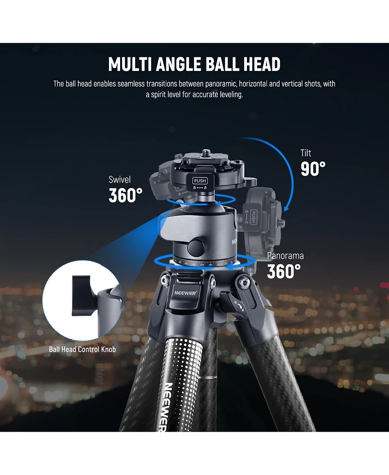 Neewer LT34 Camera Tripod with 22lb, 10kg for Pd