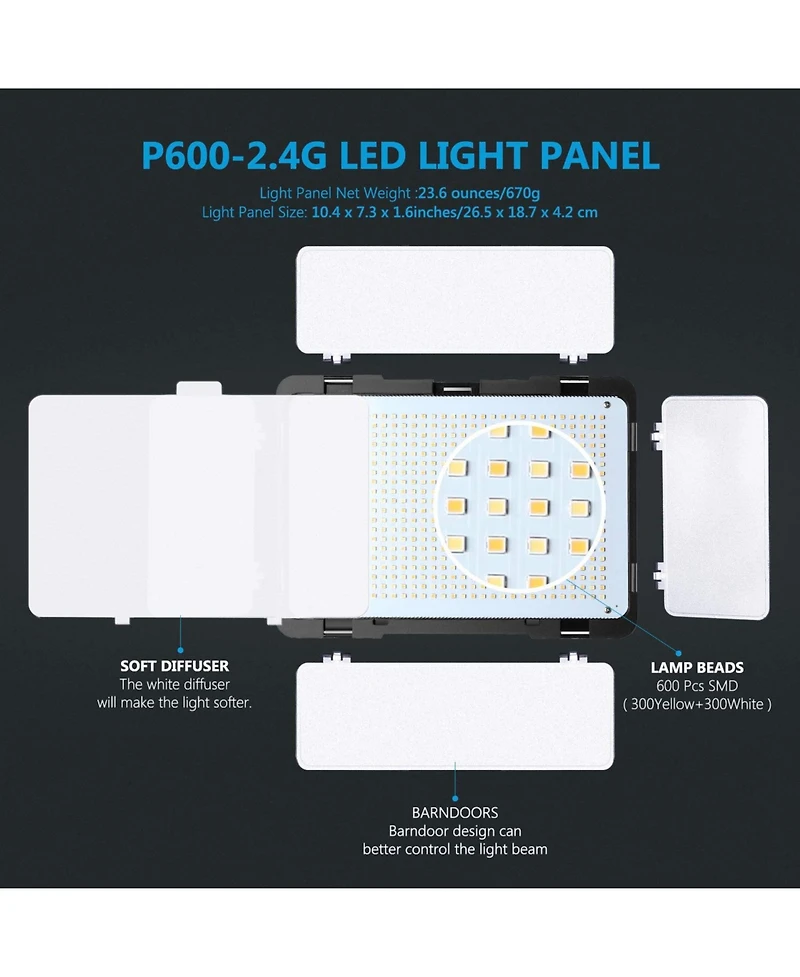 Neewer Led Video Light with Cri 96, Bi-Color