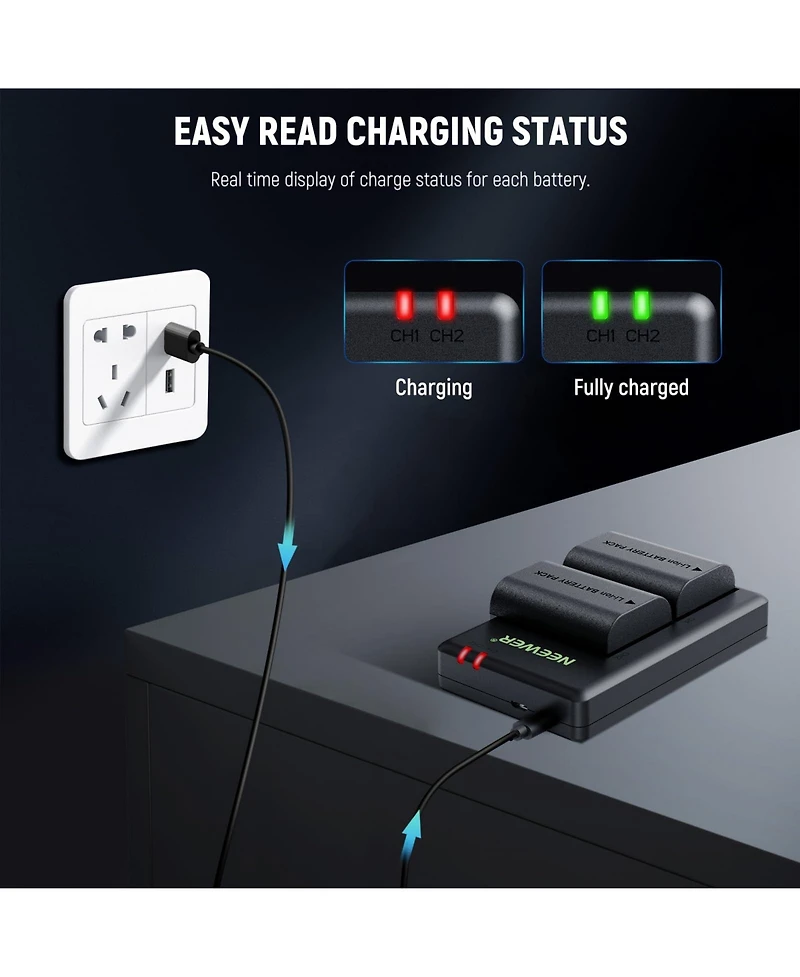 Neewer Lp-E6P Camera Battery and Charging Accessory with 2200mAh for Canon Eos R5II/R5/R6/R7/5DIV/6D/7D/60D/70D/80D/90D