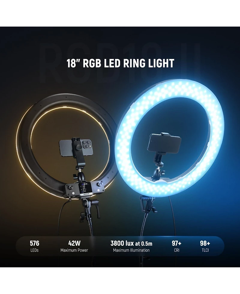 Neewer Rgb18 Ring Light with 18 Inch, 42W, RGB for select iPhone models