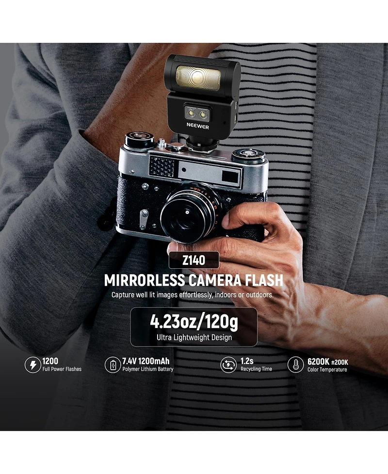 Neewer Z140 Camera Flash with 16Ws, 1200mAh for select Canon, Nikon and Sony cameras