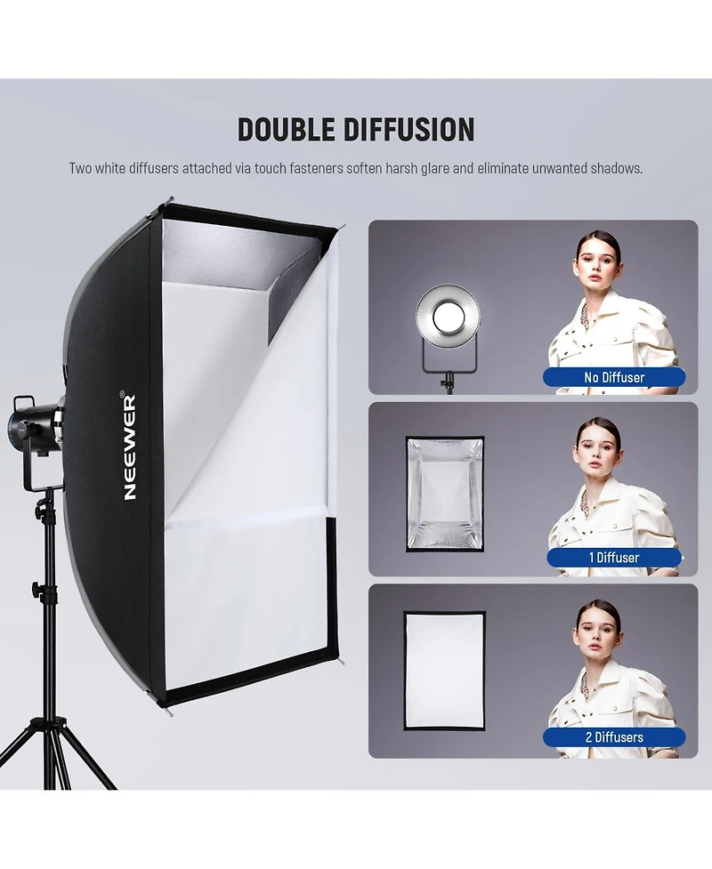 Neewer NS16S Softbox with 24inchfor Godox Aputure 120d Video Lights Q4 Studio Flash