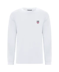 LevelWear Men's White Usmnt Luxe Signature Long Sleeve T-Shirt