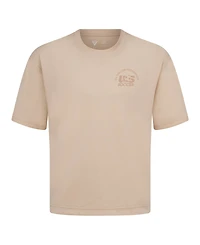 LevelWear Men's Khaki Usmnt Luxe Signature Knit Transit Tonal T-Shirt