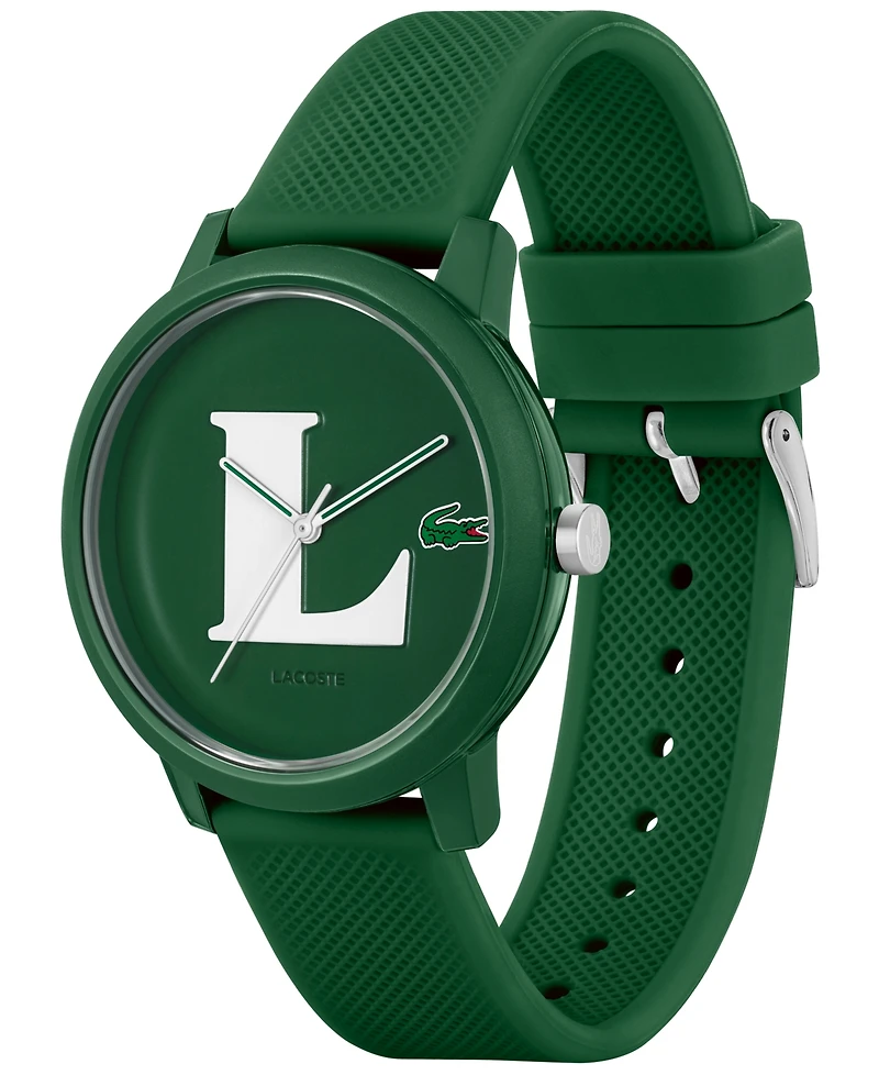 Lacoste Men's Quartz Lacoste.12.12 Green Silicone Strap Watch 42mm