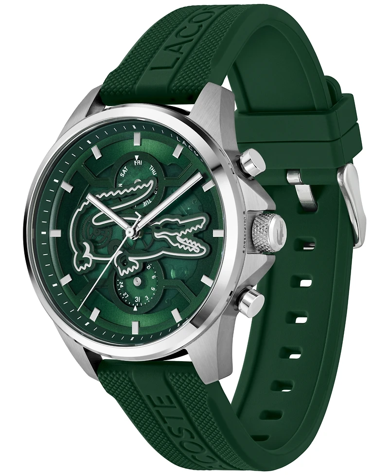 Lacoste Men's Quartz Arthor Green Silicone Strap Watch 43mm