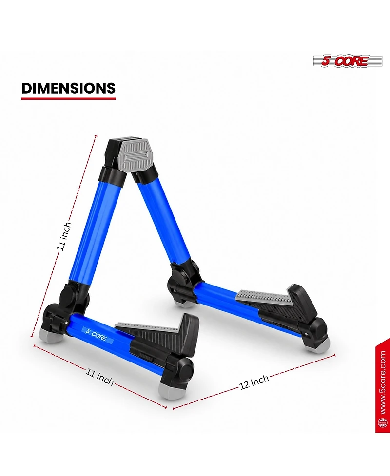 5 core Guitar Stand Adjustable A Frame Shape w Rubber Pad Arms Supports Acoustic Electric Bass