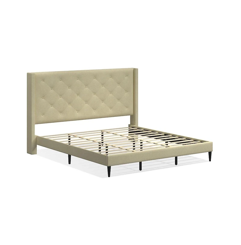 Glenwillow Home Carrington King Platform Bed Beige
