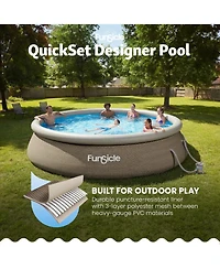 Funsicle QuickSet Ring Top Above Ground Swimming Pool, Basketweave