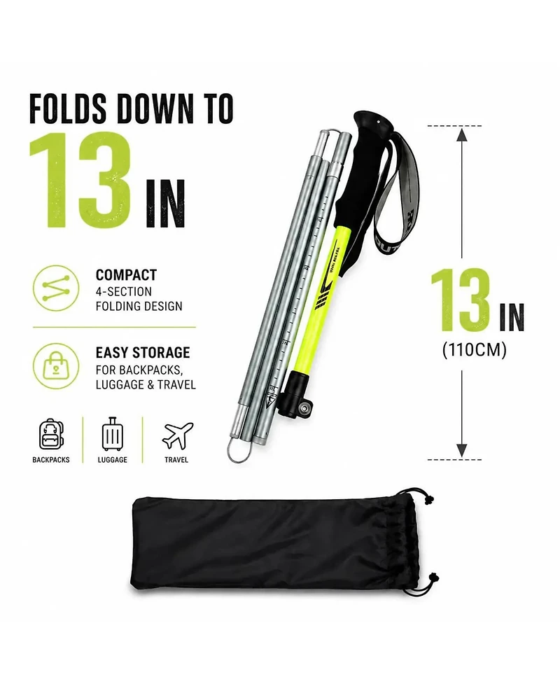 Ayamaya Collapsible Trekking Poles 110cm - Lightweight Folding Hiking Poles
