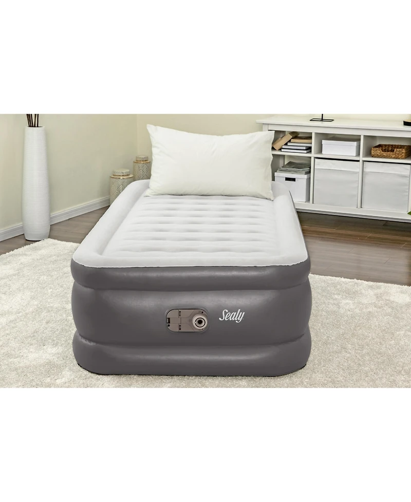 Sealy Tritech Twin Sized 20 Air Mattress Bed 2 Person Built-In Ac Pump and Bag