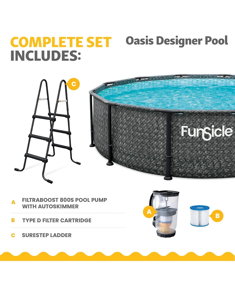 Funsicle 12' x 36" Oasis Designer Round Above Ground Pool