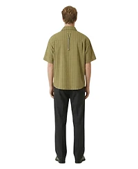 Modenaire Men's Plaid Short-Sleeve Button-Front Shirt