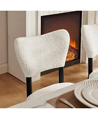Morden Fort Curved Back Dining Chair Set of 2, Modern Fabric Upholstered Dining Room Chair Kitchen Chairs, Farmhouse Dinner Chair