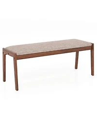 Slickblue 45" Entryway Bench with Fabric Seat and Rubber Wood Frame