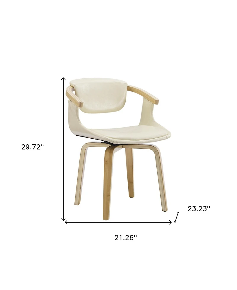 HomeRoots Upholstered Faux Leather Dining Arm Chair