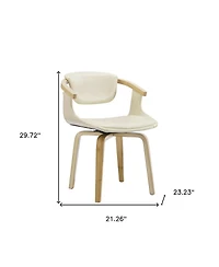 HomeRoots Upholstered Faux Leather Dining Arm Chair