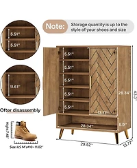 Tribesigns 6-Tier Shoe Cabinet with Doors, Storage for Entryway, Hallway