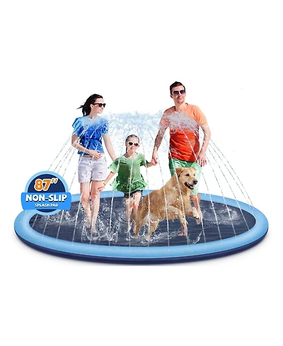Aofar 87" Splash Pad Sprinkler Pool Dogs Kids Outdoor Summer